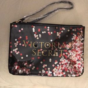Victoria Secret Oversized Sequin Zipper Wristlet